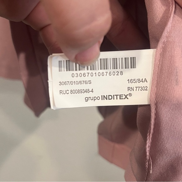 Zara size small dusty pink bow tie peplum tank top new with tags - Picture 8 of 12